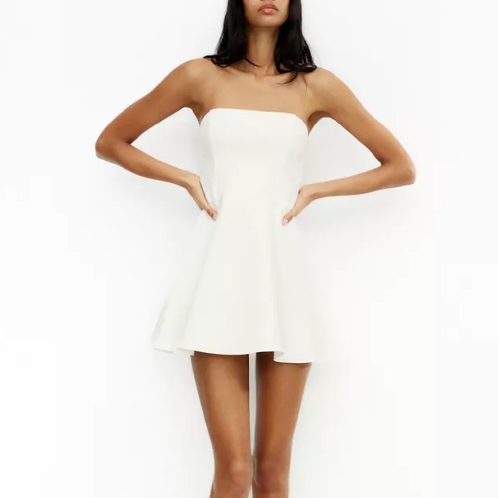 NWT Zara White Strapless Dress